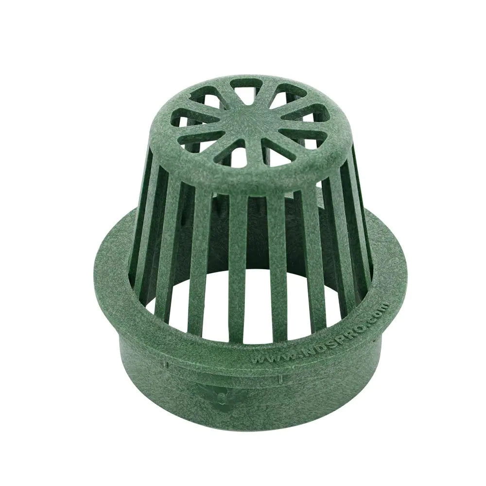 4 In. Plastic round Atrium Drainage Grate in Green