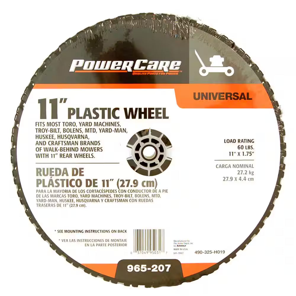 11 In. X 1.75 In. Universal Plastic Wheel for Lawn Mowers