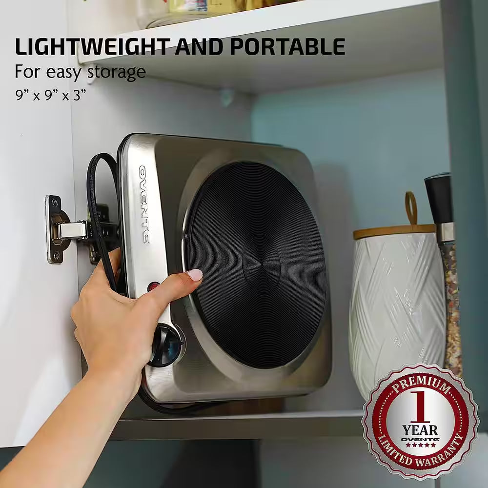 Single Burner 7.25 In. Silver Hot Plate