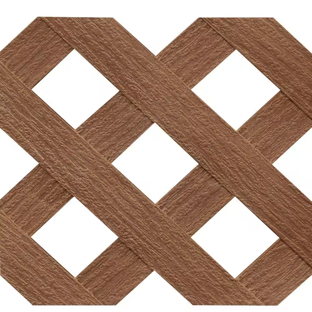 4 Ft. X 8 Ft. California Redwood Privacy Diamond Vinyl Lattice Panel - Solid Border