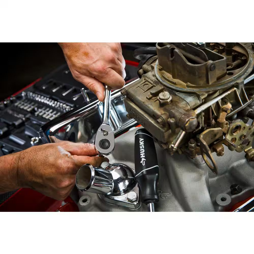 1/4 In. Drive SAE and Metric Socket and Bit Set with Ratchet and Rails (70-Piece)