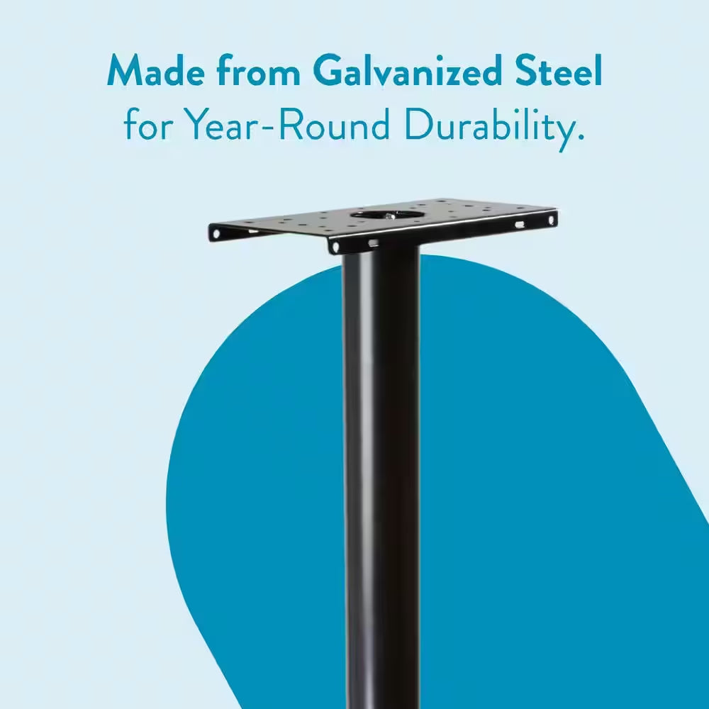 Pacifica In-Ground Steel Mailbox Post Black