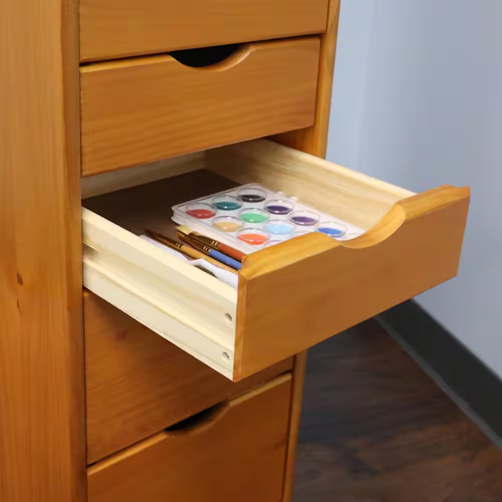 Pine Mobile Storage Roll Cart
