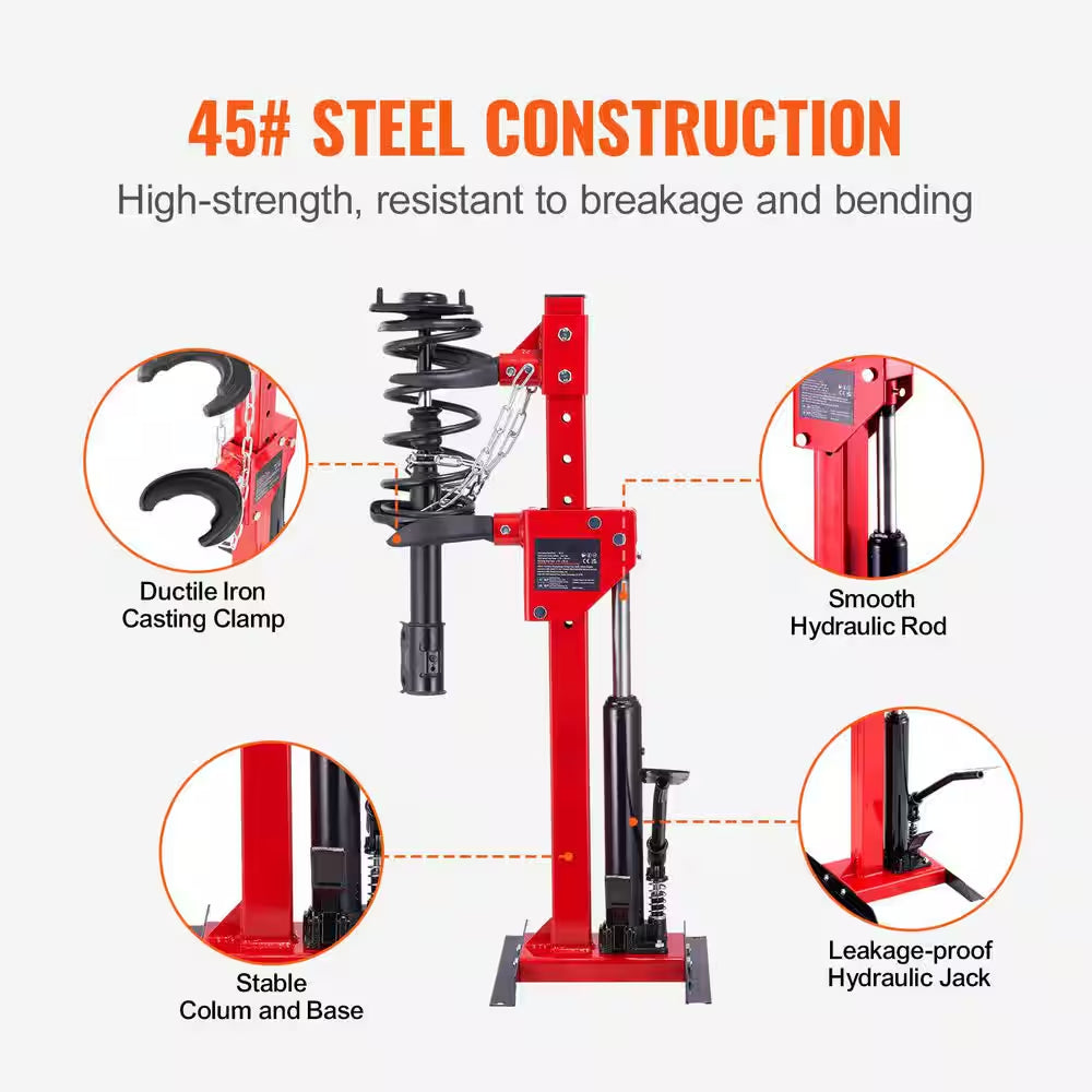 Strut Spring Compressor, 4.5 Ton/9920 LBS. Hydraulic Jack Capacity, Auto Compressor Tool, 1 Ton Rated Compression Force