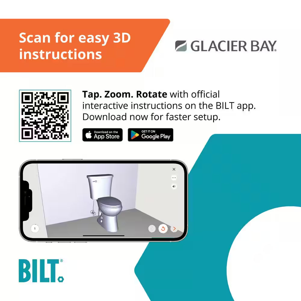 Power Flush 12 In. Rough in 2-Piece 1.28 GPF Single Flush Elongated Toilet in White, Seat Included