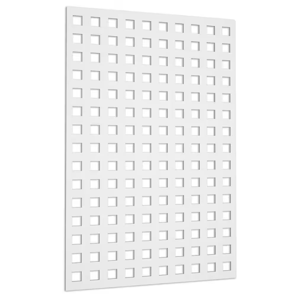 Square 4 Ft. X 32 In. White Vinyl Decorative Screen Panel