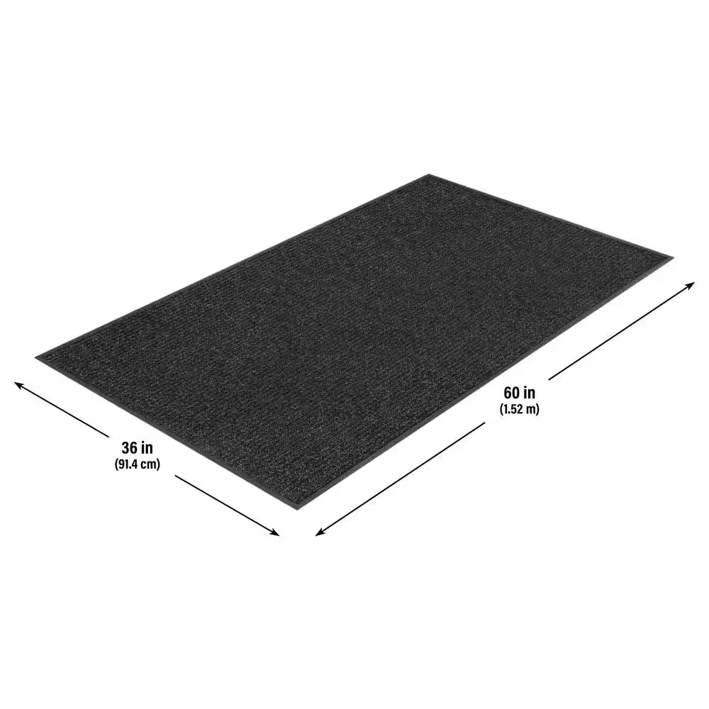 Enviroback Charcoal 60 In. X 36 In. Recycled Rubber/Thermoplastic Rib Door Mat