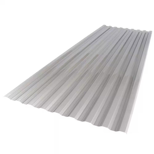 26 In. X 6 Ft. Corrugated Polycarbonate Roof Panel in Solar Control Silver