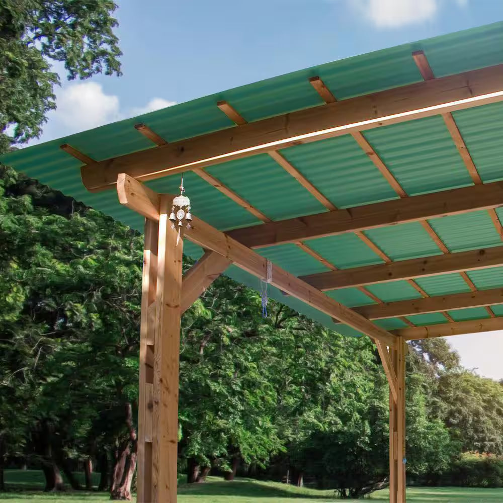 26 In. X 6 Ft. Corrugated PVC Roof Panel in Green