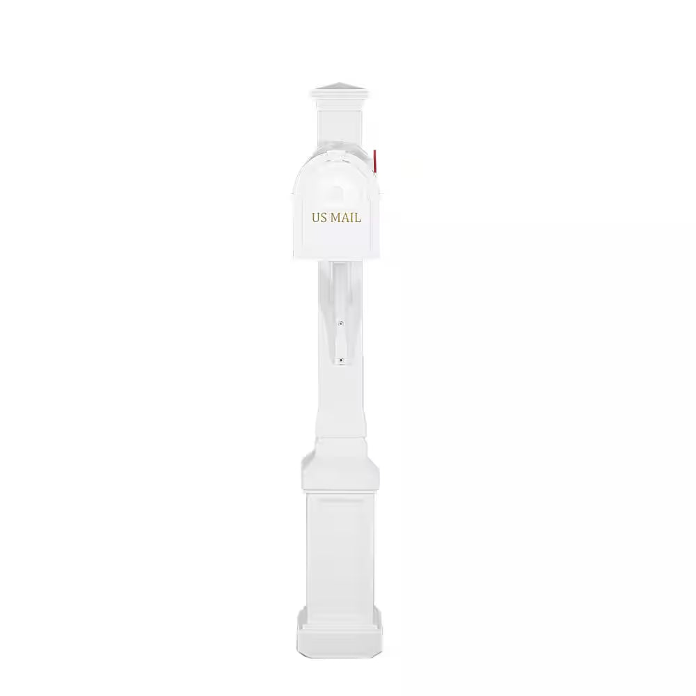 White the Lexington Mailbox and Post Kit