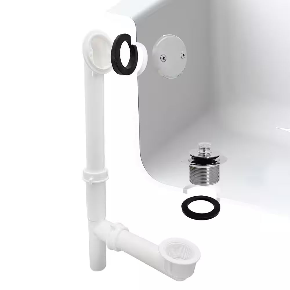 1-1/2 In. Bath Drain Waste and Overflow Assembly in Polished Chrome