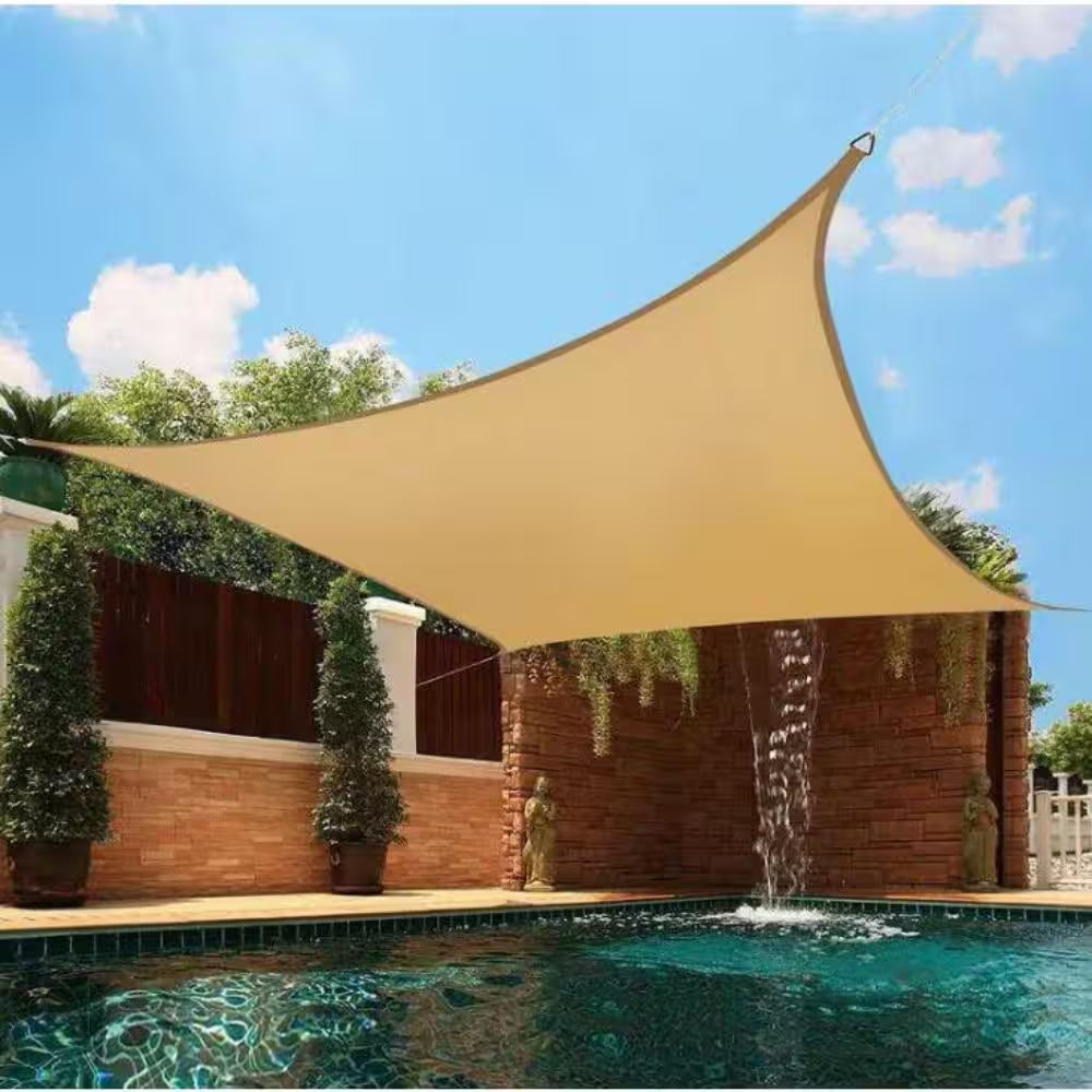 6 Ft. X 8 Ft. Sand Rectangle Sun Shade Sai for Backyard Deck Outdoor