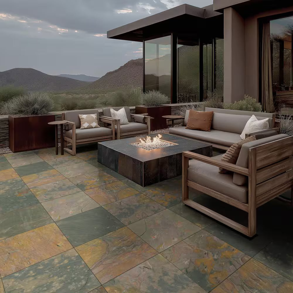 Peacock 16 In. X 16 In. Gauged Slate Floor and Wall Tile (8.9 Sq. Ft. / Case)