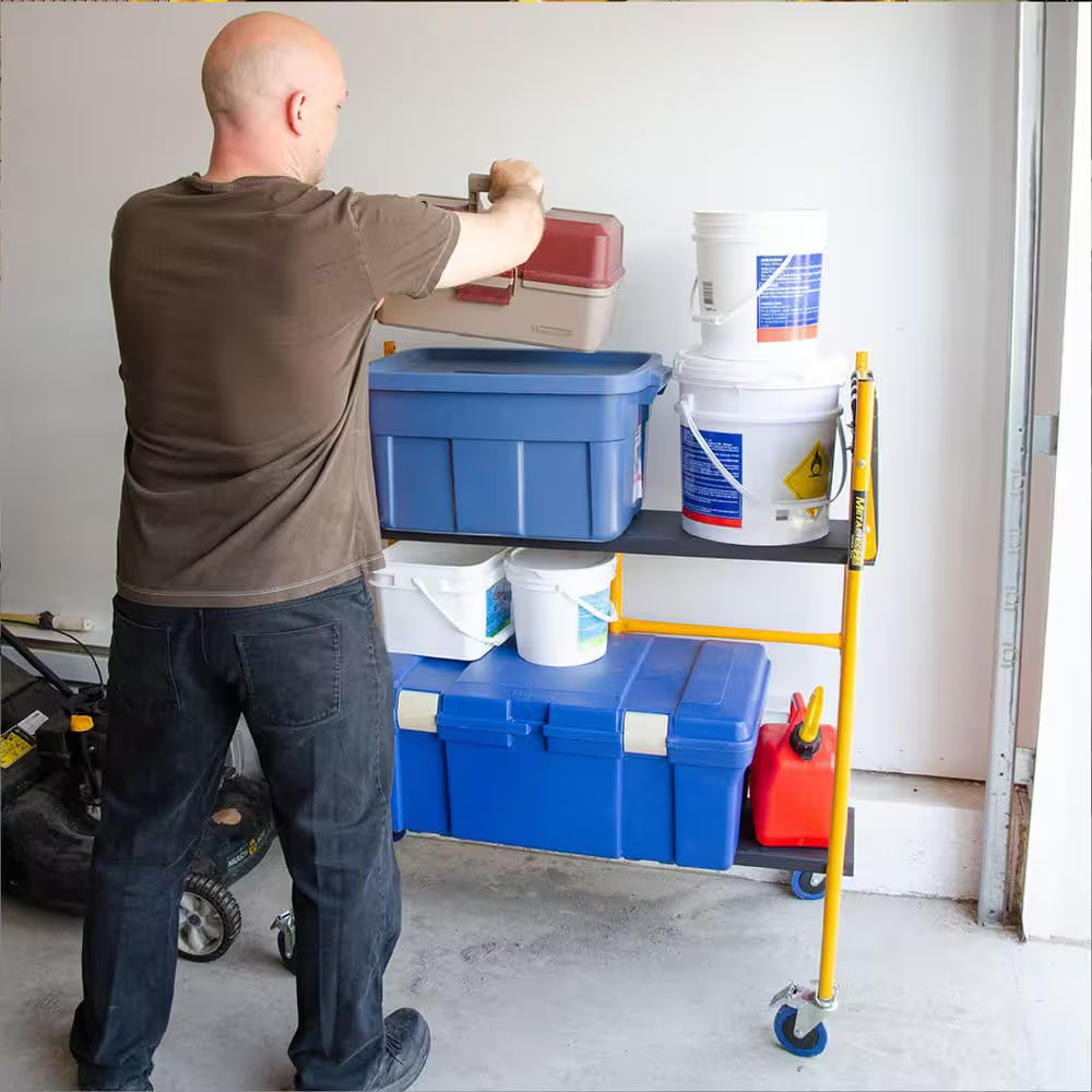 Jobsite Series Baker 4.1 Ft. H X 3.4 Ft. W X 1.8 Ft. D Mini Scaffold Platform with Wheels, Tool Shelf, 500 Lbs. Capacity
