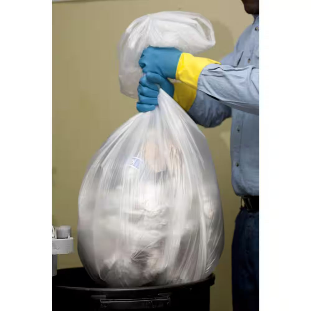 33 Gal. 1.5 Mil Equiv. Heavy-Duty Clear Recycling Bags (100-Count)