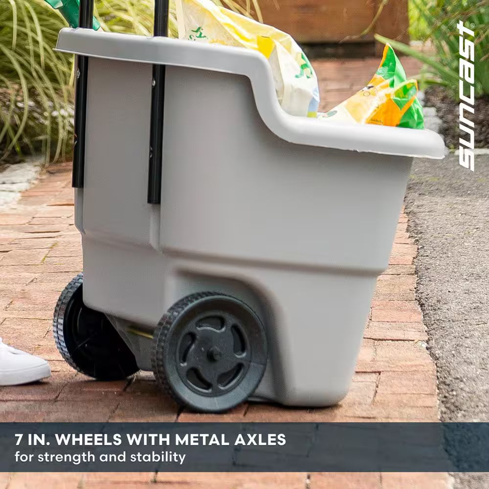 2 Cu. Ft. Portable Plastic Gray Garden Cart