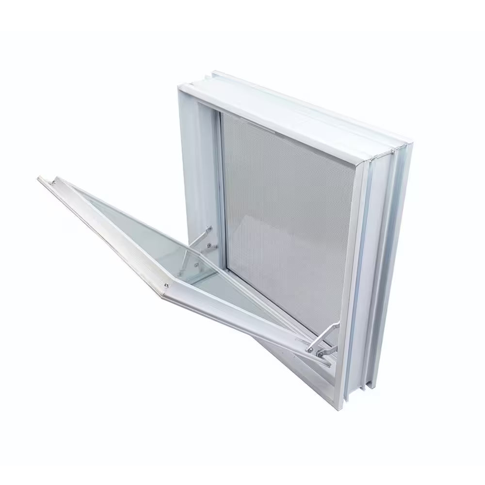 3 In. Thick Series 16 In. X 16 In. X 3 In. Hopper Vent for Glass Block Windows (Actual 15.5 In. X 15.5 In. X 3.12 In. )