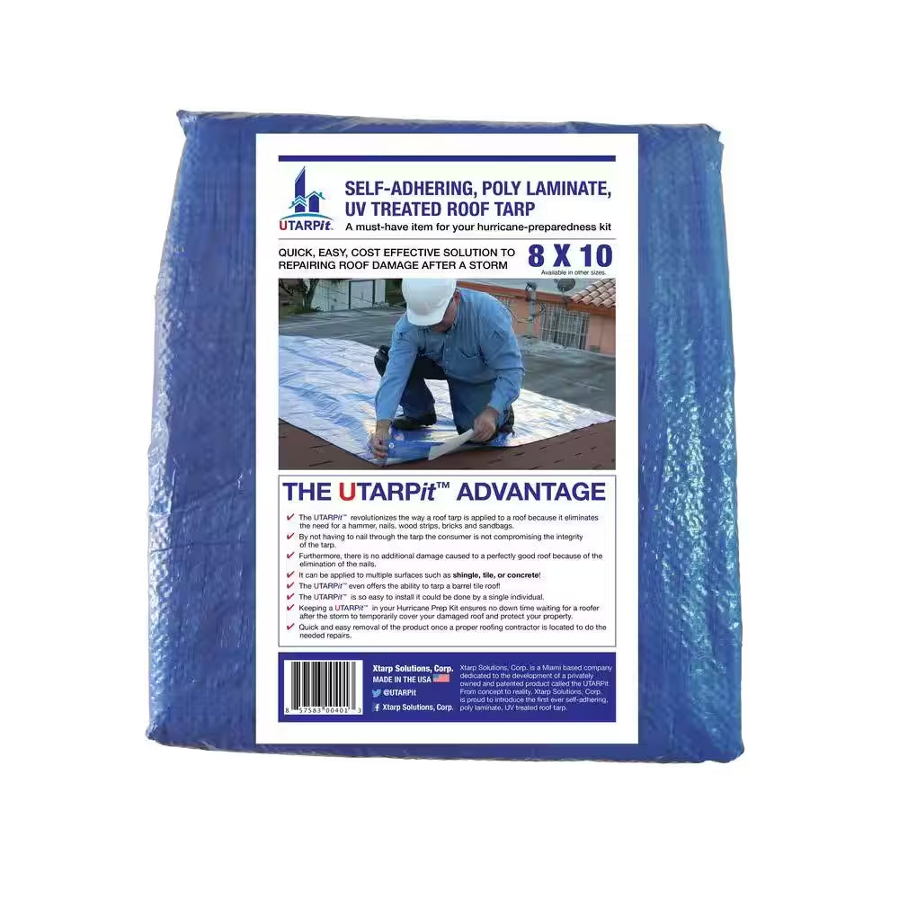 8 Ft. X 10 Ft. Blue Roofing Tarp