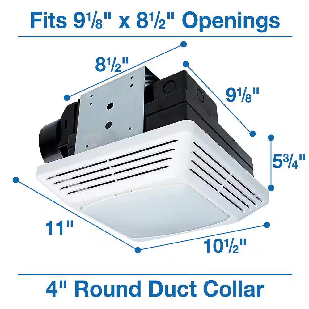 ENERGY STAR Certified Snap-In Installation Quiet 50 CFM Bathroom Exhaust Fan with LED Light