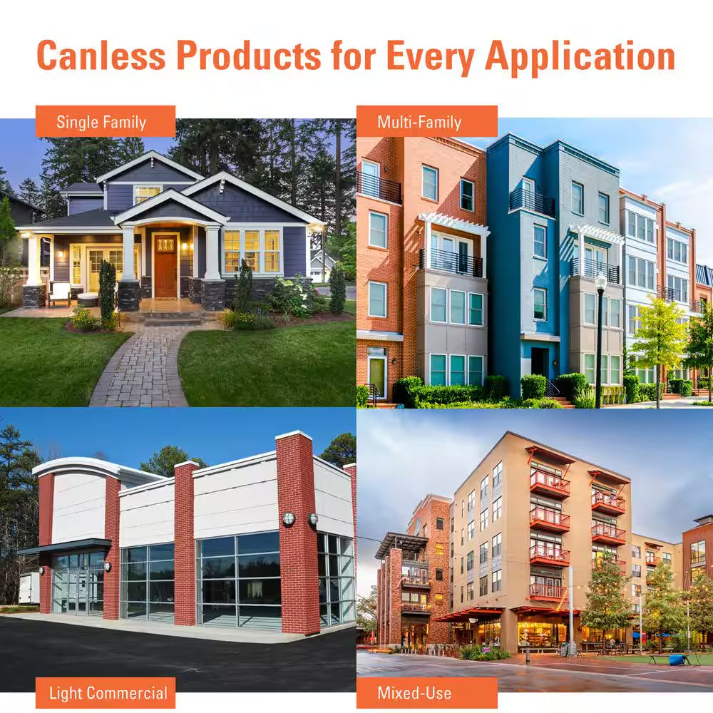 HLBSL 6 In. Can Less Integrated LED, 900 Lumens, 5CCT, White (4-Pack)