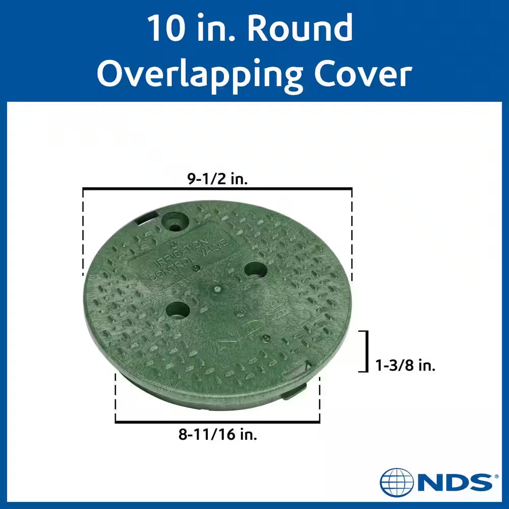 10 In. round Standard Series Valve Box Cover, Green ICV