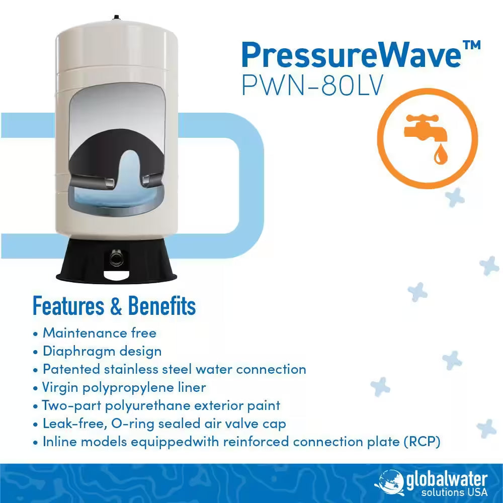 Pressure Wave 21.13 Gal. Vertical Pressurized Well Tank