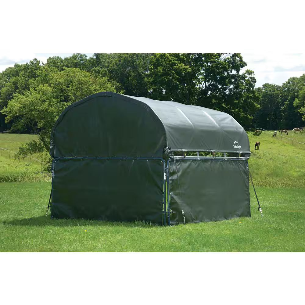 12 Ft. D X 12 Ft. W Enclosure Kit for Corral Shelter in Green with Uv-Treated, Heat-Sealed Panels