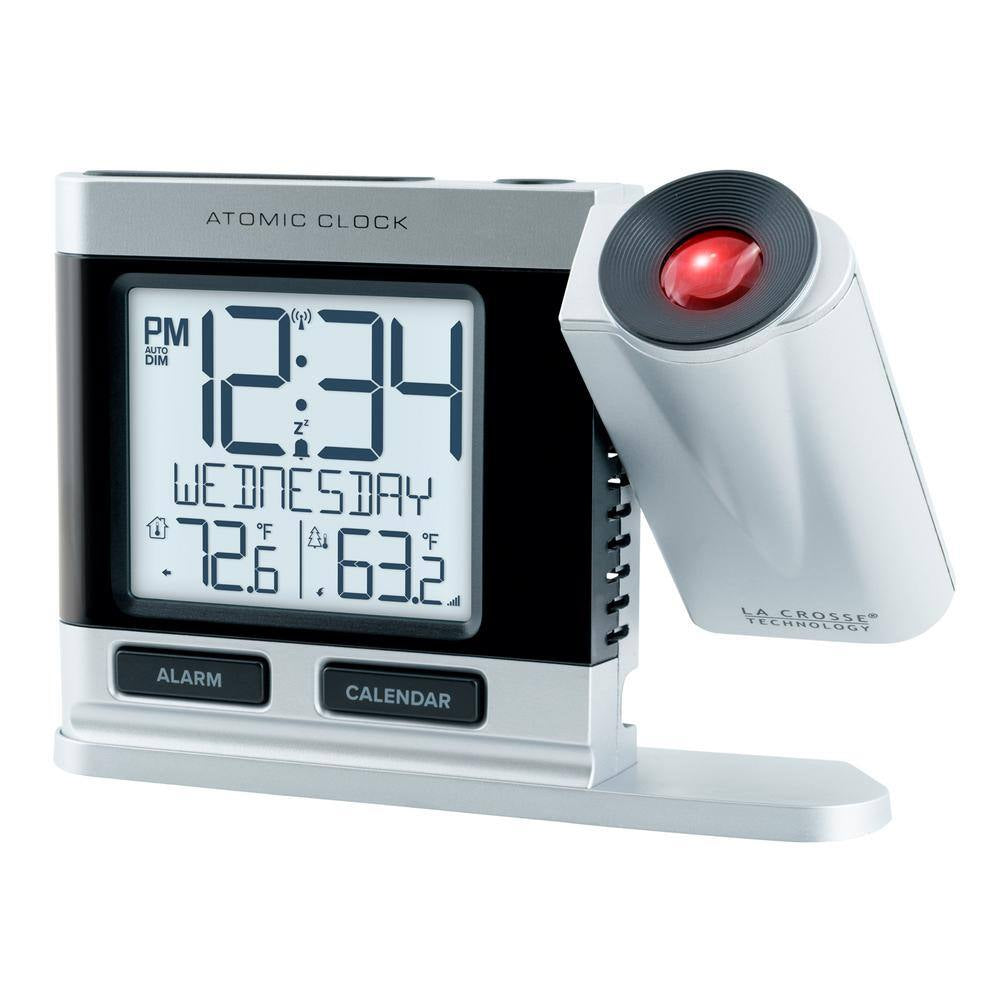 Silver Atomic Projection Alarm Clock with Temperature