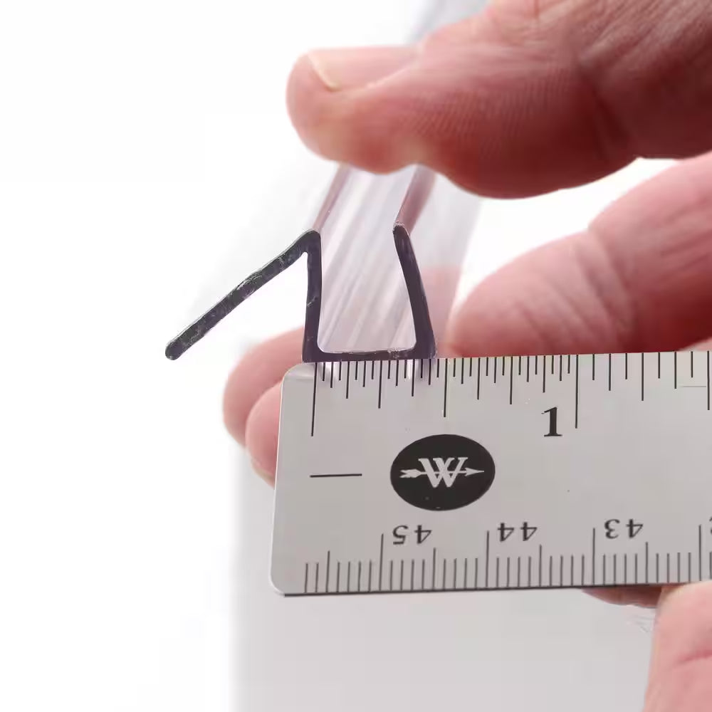 Frameless Shower Door Bottom Seal, 3/8 In. X 36 In., Vinyl, Clear