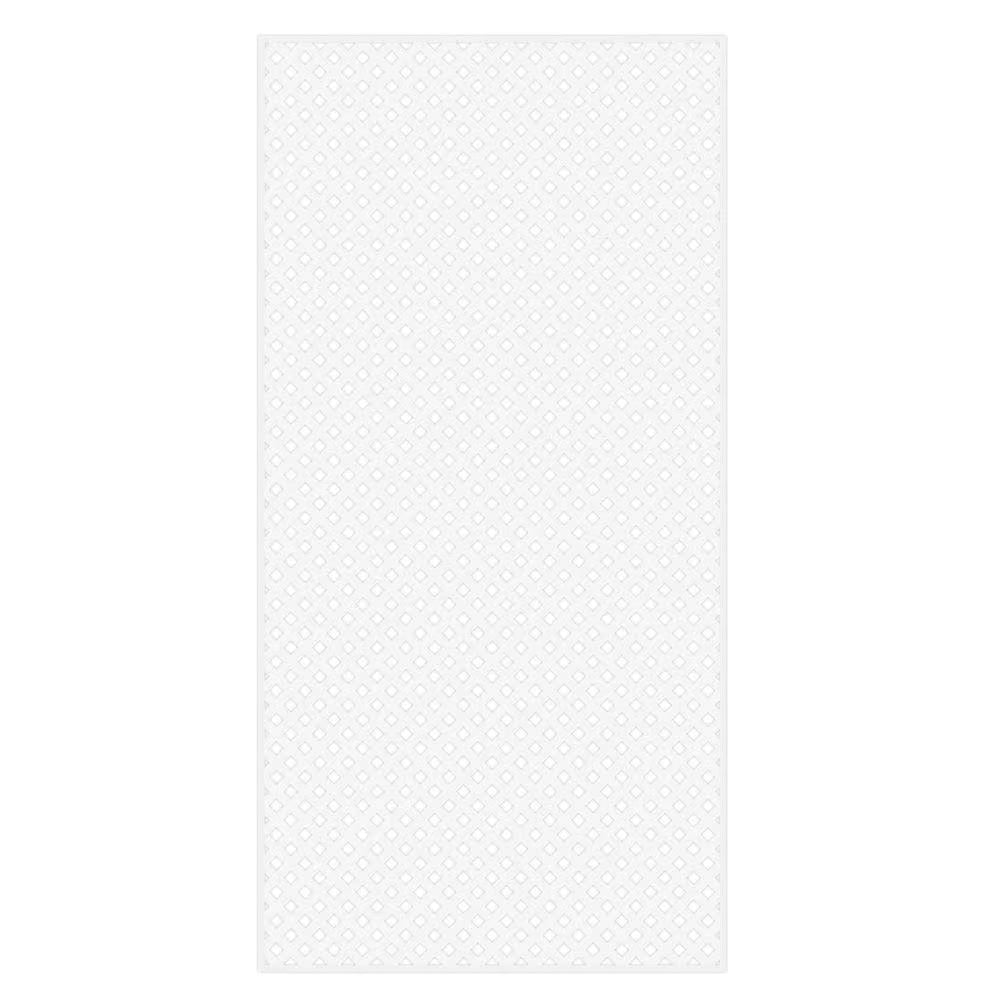 4 Ft. X 8 Ft. White Privacy Diamond Vinyl Lattice Panel - Solid Border