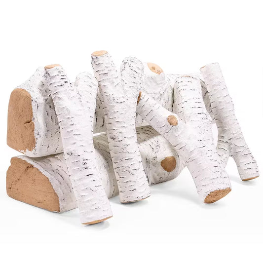 11.75 In. W Vented Decorative Ceramic Wood Gas Fireplace Logs Set for Indoor/Outdoor Fireplaces and Fire Pits (Set of 6)