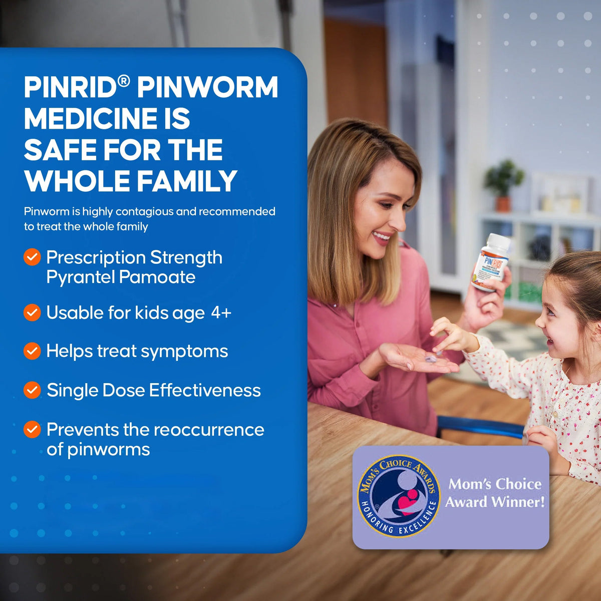 PIN RID Pyrantel Pamoate 250mg Pinworm Treatment 24 Chewable Tablets