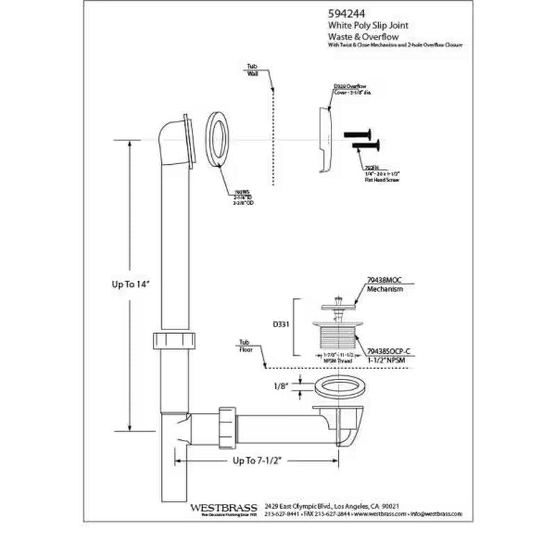 1-1/2 In. Bath Drain Waste and Overflow Assembly in Polished Chrome