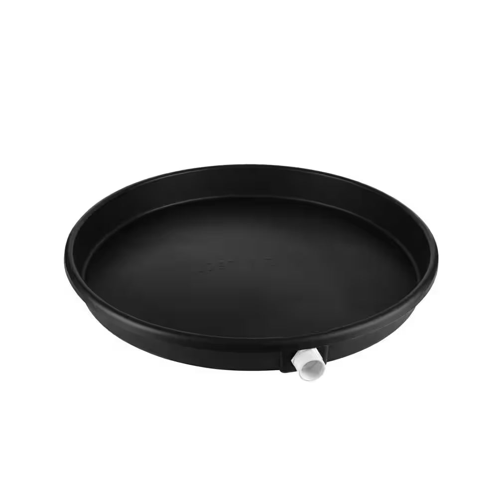 24 In. Plastic round Water Heater Drain Pan with PVC Fitting