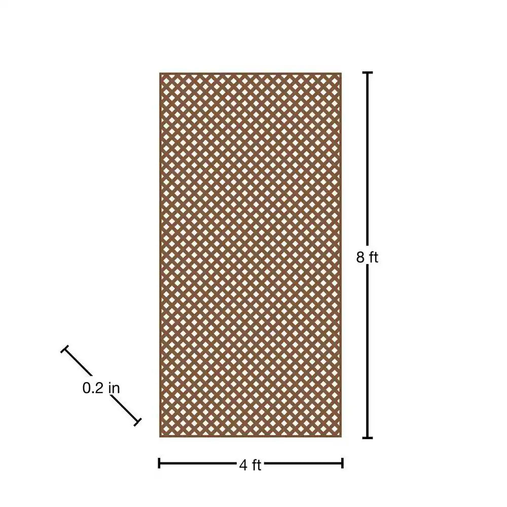 4 Ft. X 8 Ft. California Redwood Privacy Diamond Vinyl Lattice Panel - Solid Border