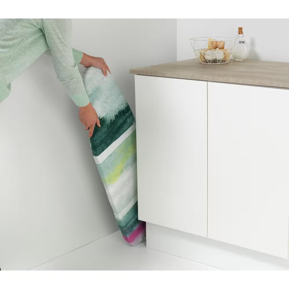 Tabletop Ironing Board S 37 X 12 in with Collapsable Legs and Storage Hook, with Morning Breeze Cover and White Frame