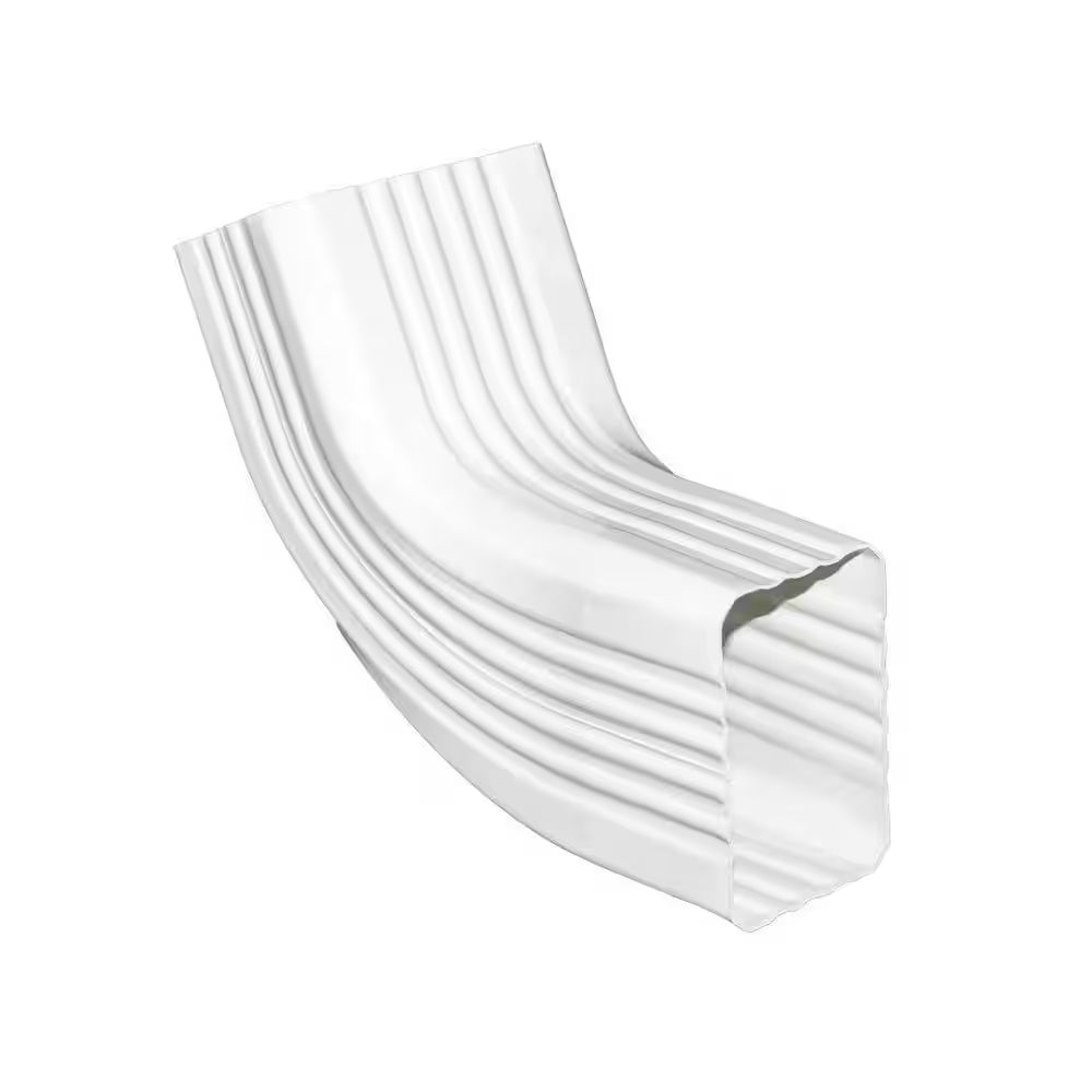 3 In. X 4 In. White Vinyl Downpipe - A/B Elbow