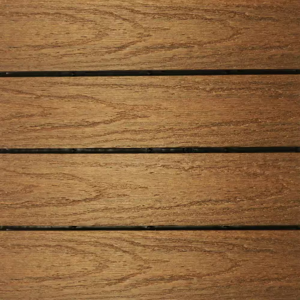 Ultrashield Naturale 1 Ft. X 1 Ft. Quick Deck Outdoor Composite Deck Tile in Peruvian Teak (10 Sq. Ft. per Box)