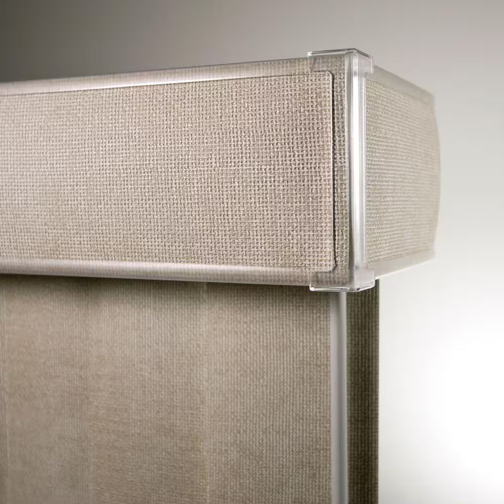 Khaki Cordless Room Darkening Textured Vertical Blinds for Sliding Doors Kit with 3.5 In. Slats - 78 In. W X 84In. L