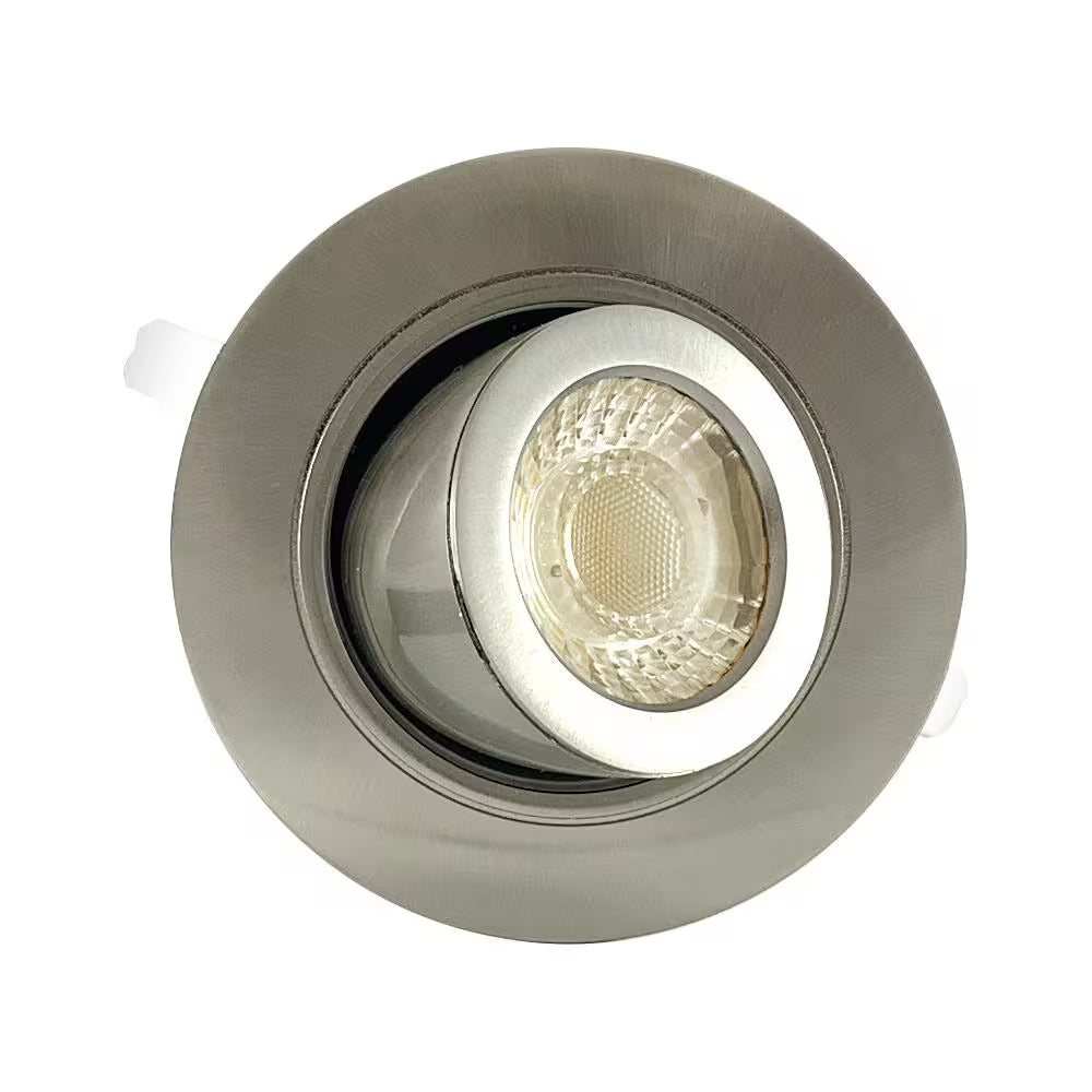 Premium Downlight 3 In. 2700K - 5000K Brushed Nickel New Construction/Remodel Recessed Integrated LED Gimbal Kit
