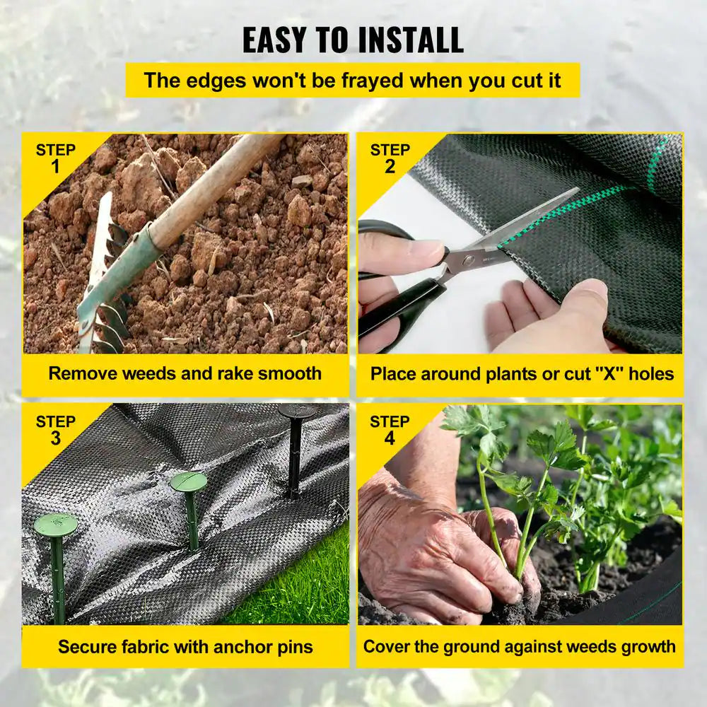 6 Ft. X 300 Ft. Premium Weed Barrier Fabric Heavy-Duty, Weed Barrier Landscape Fabric