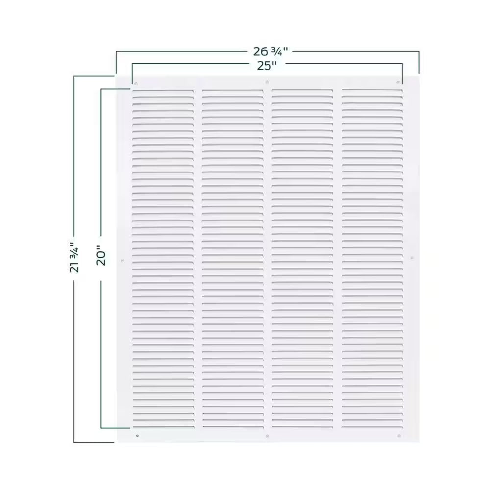20 In. X 25 In. Steel Return Air Grille