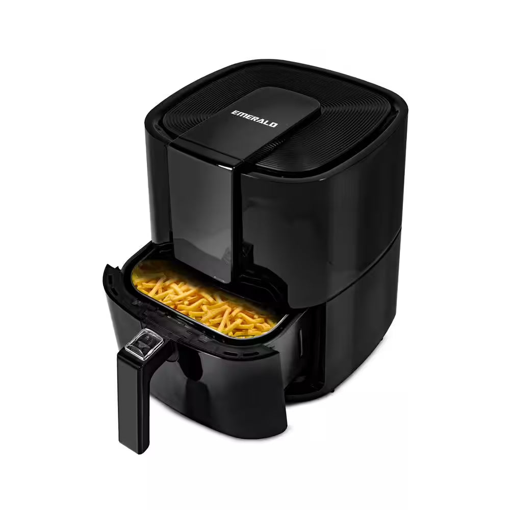 5.5 Qt. Black Digital Air Fryer with Slide Out Pan/Detachable Basket