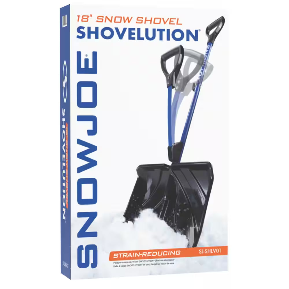 41.3 In. Shovelution Strain-Reducing Snow Shovel with Spring-Assist Metal Handle and 18 In. Aluminum Wear Strip Blade