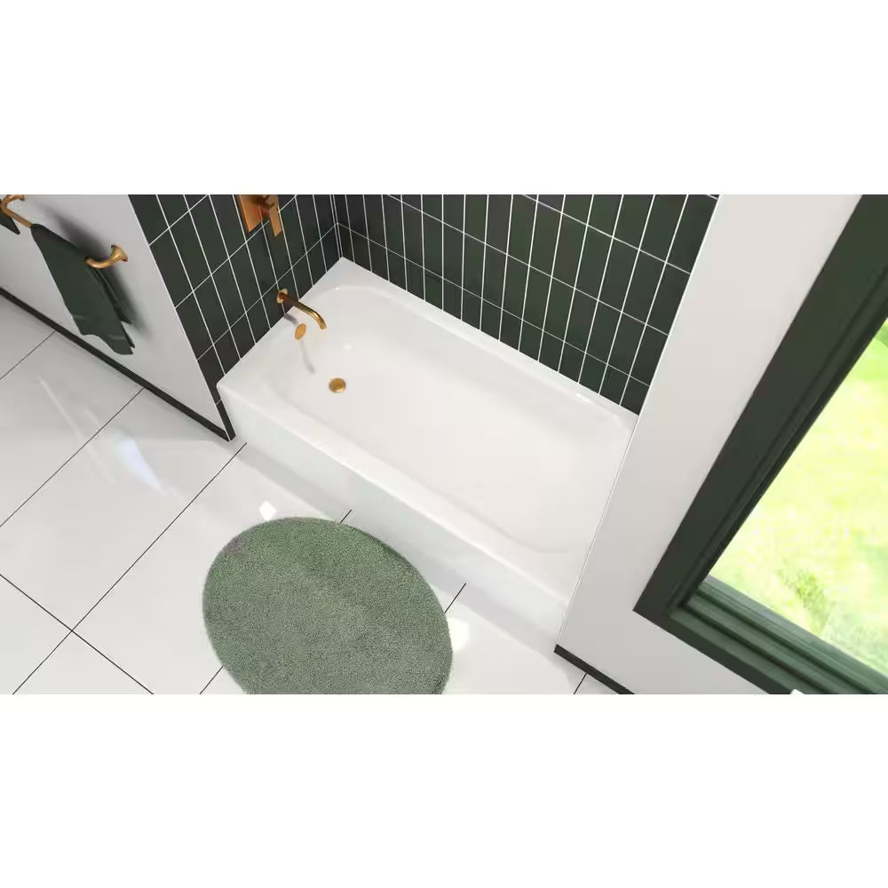 Aloha 60 In. X 30 In. Alcove Soaking Bathtub with Left Drain in White