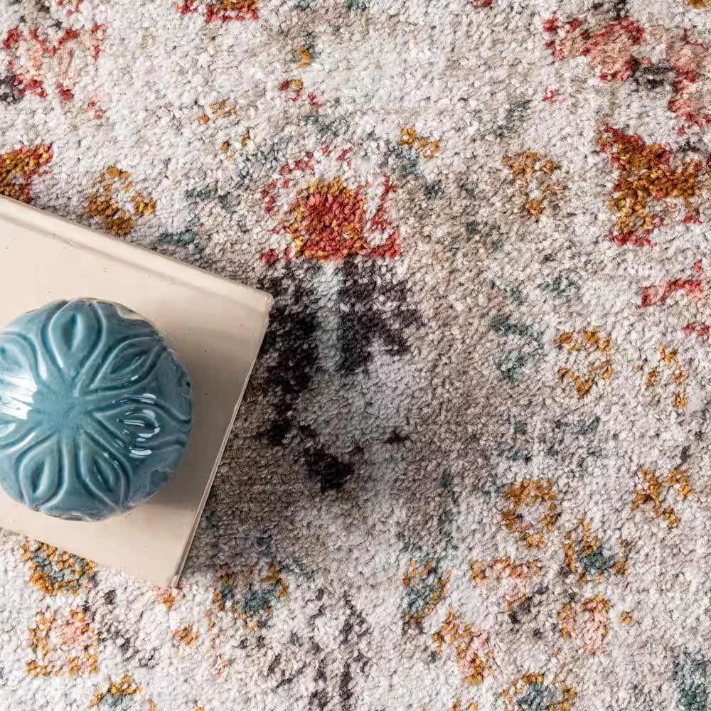 Lenore Vintage Floral 2 Ft. 6 In. X 6 Ft. Beige Runner Rug