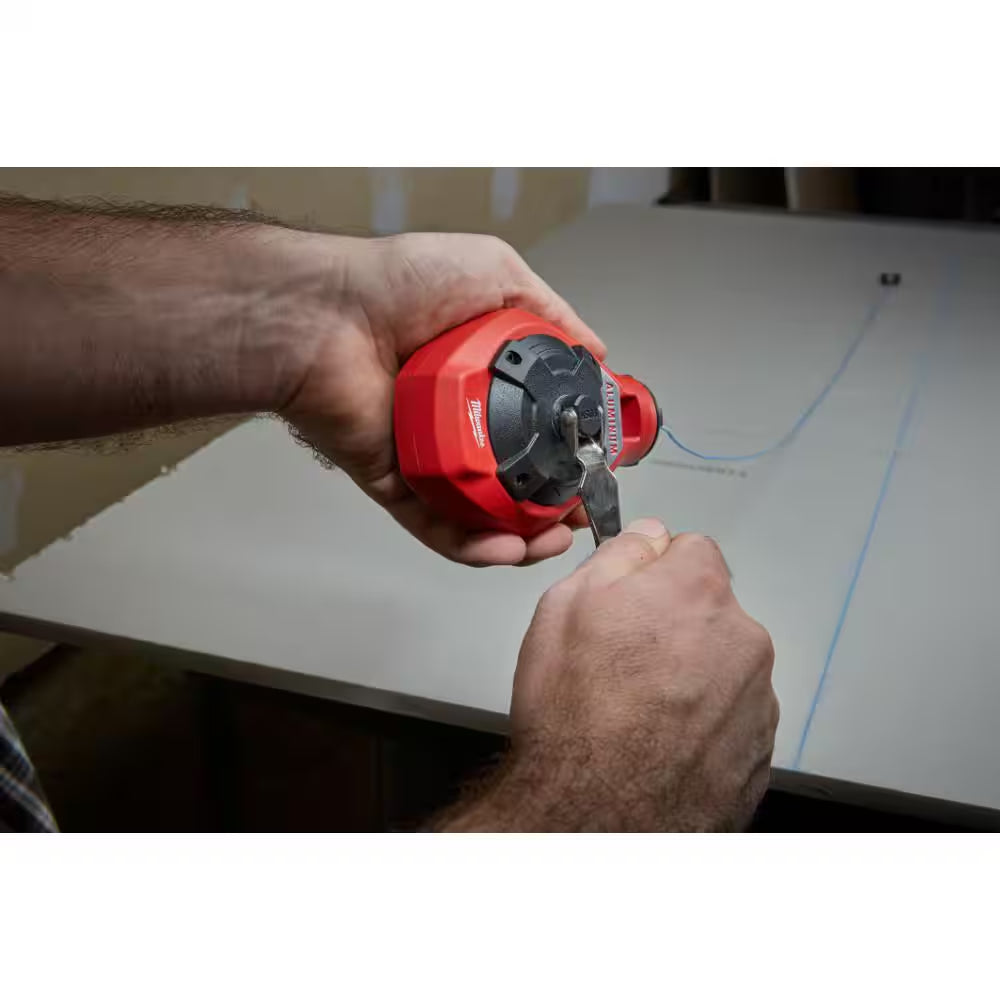 100 Ft. Aluminum Chalk Reel Kit with Blue Chalk and Bonus Line