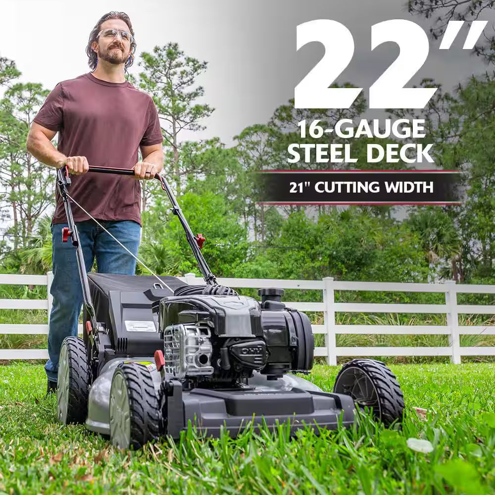 21 In. 140 Cc Briggs and Stratton Walk behind Gas Push Lawn Mower with Height Adjustment and with Mulch Bag
