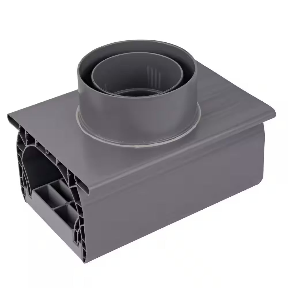 7 In. Spee-D Channel Drain with Grate and 3 In. and 4 In. Bottom Outlet