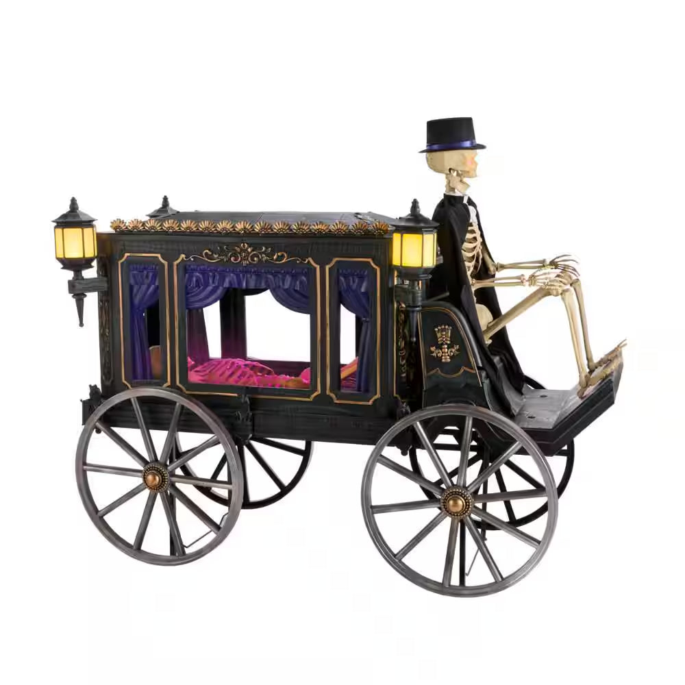 5 FT Grave & Bones Animated LED Hearse